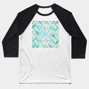 Geometric Shapes in Vibrant Greens / Soap Bubble Baseball T-Shirt